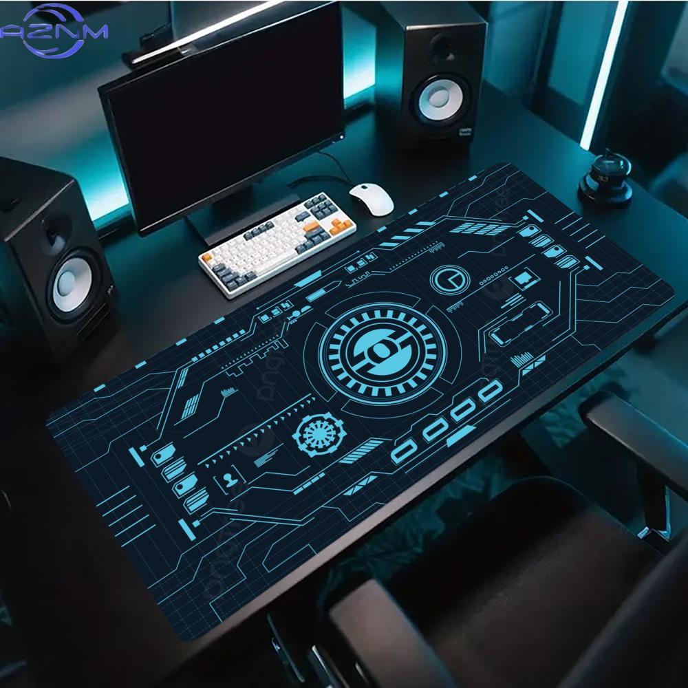 Office Print Tech - Dark Cyan Sci-Fi Circuit Extended Gaming