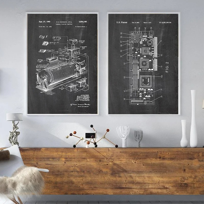 6Pcs Vintage Computer Patent W - Office Print Tech review and price