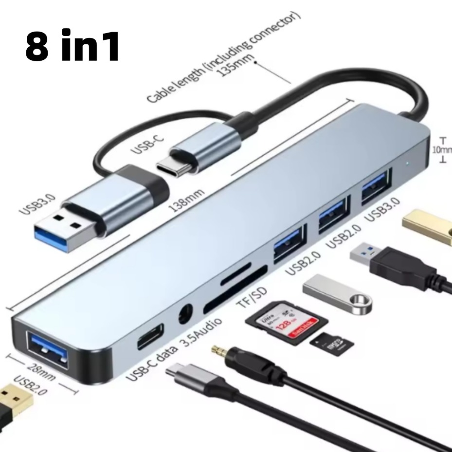 5/7/8 in 2 USB-C Hub with 3.0  - Office Xp review and price