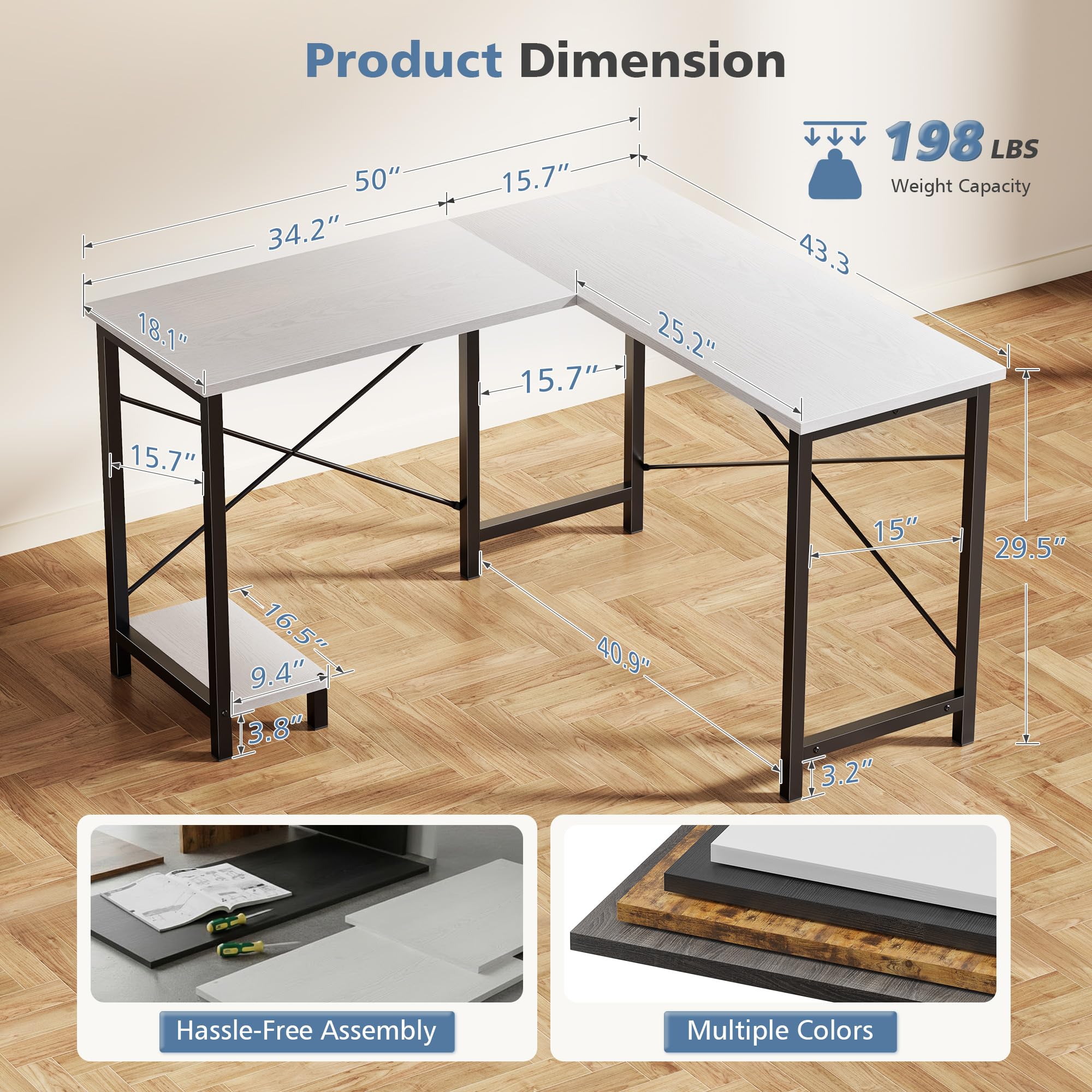 JHK 50 Inch L Shaped Desk Comp - Office Xp review and price