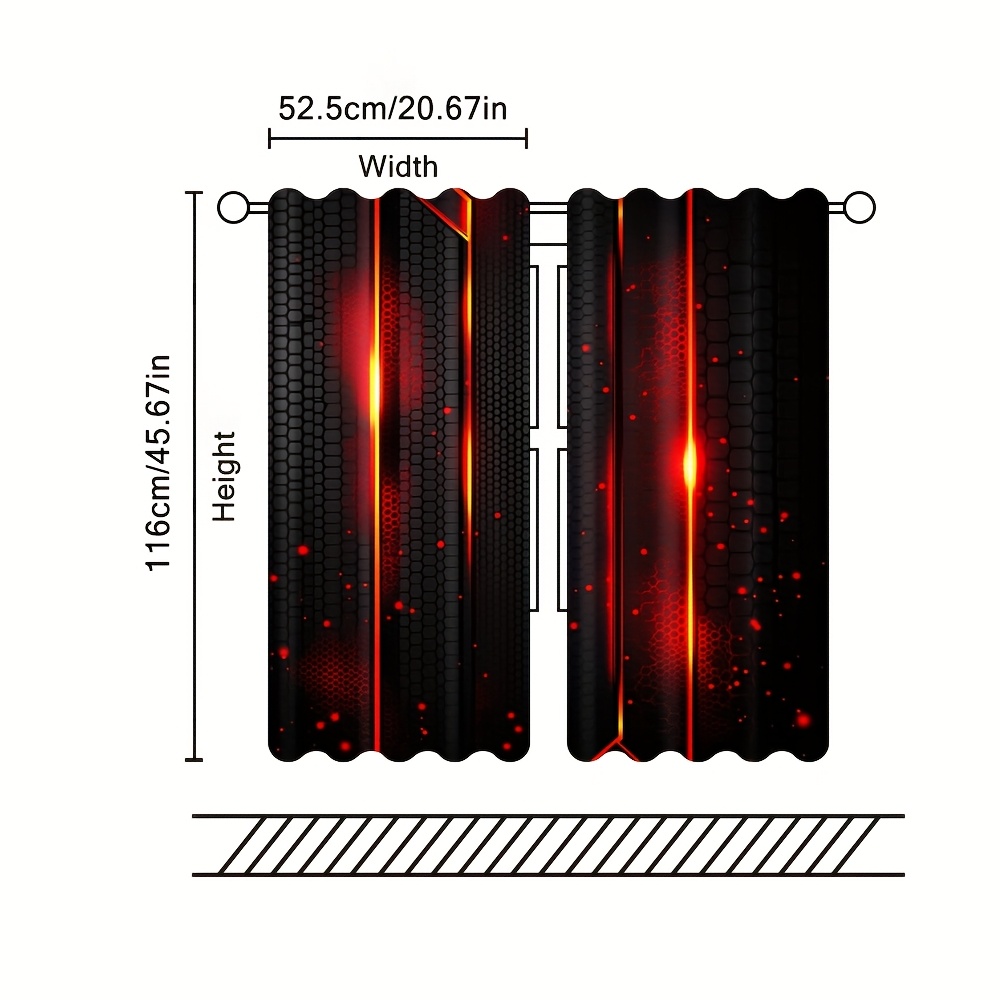 2pcs Lava Curtains Black Red C - Office Print Tech review and price
