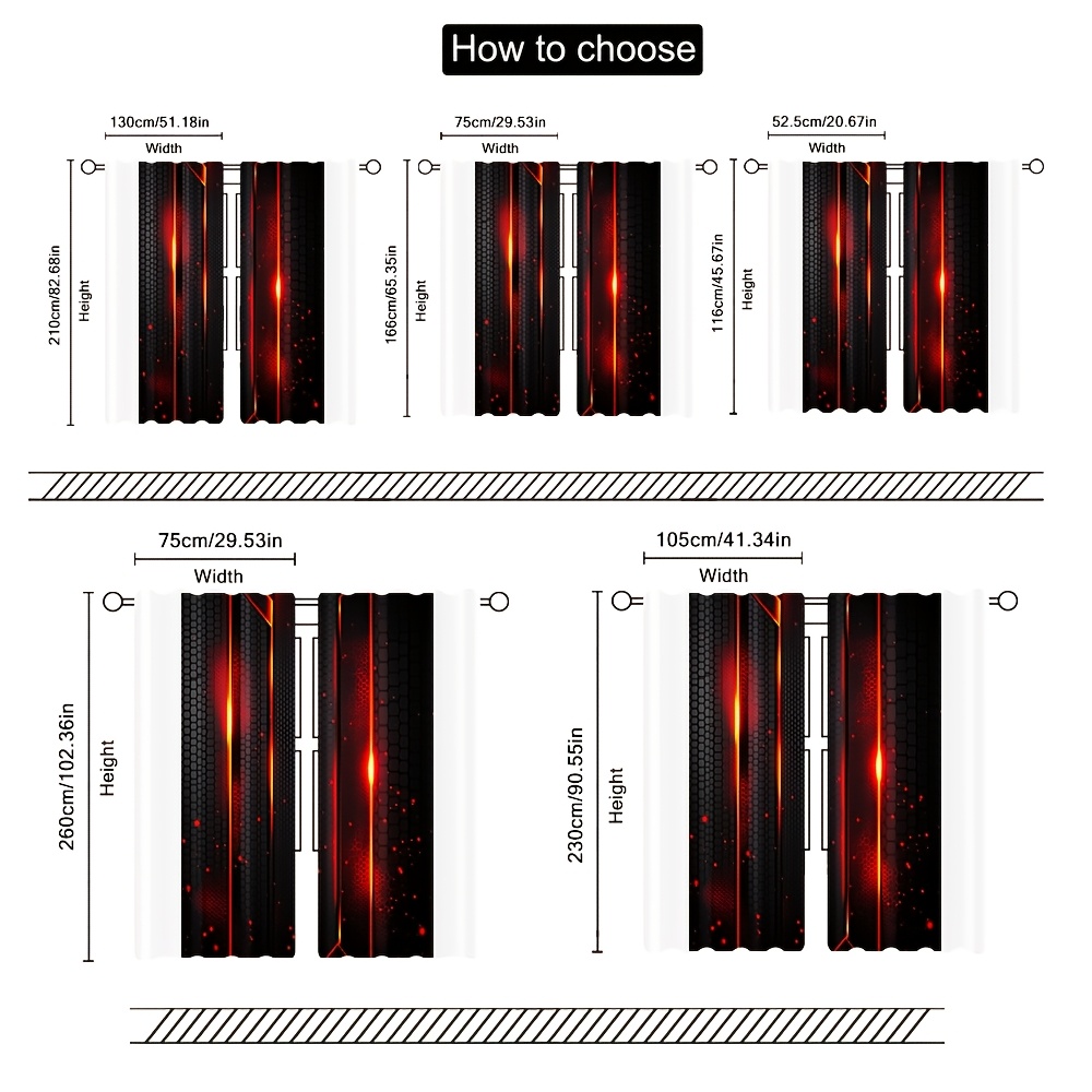 2pcs Lava Curtains Black Red C - Office Print Tech review and price