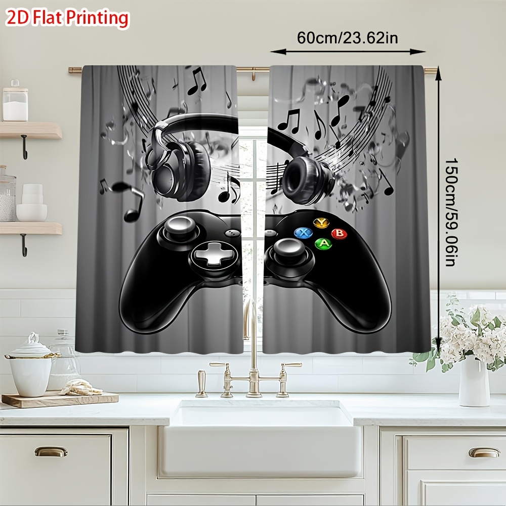 2pcs Game Controller Curtains  - Office Print Tech review and price