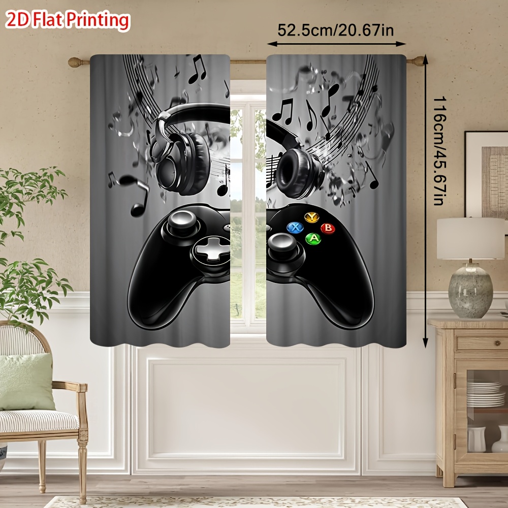 2pcs Game Controller Curtains  - Office Print Tech review and price